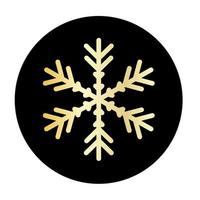 Vector golden snowflake at round background icon.  illustration for web