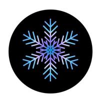 Vector blue snowflake at round background icon.  illustration for web