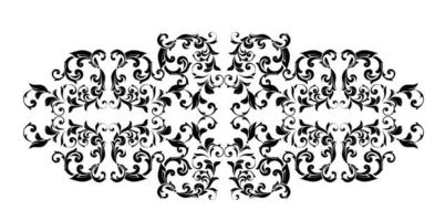 Vector damask vintage baroque scroll ornament swirl. Victorian monogram heraldic shield swirl. Retro floral leaf pattern border foliage antique  acanthus calligraphy engraved tattoo.Tile decor element