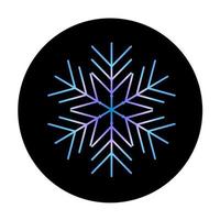 Vector blue snowflake at round background icon.  illustration for web