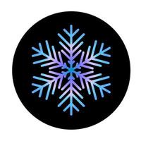 Vector blue snowflake at round background icon.  illustration for web