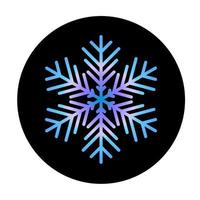 Vector blue snowflake at round background icon.  illustration for web