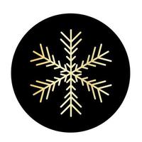 Vector golden snowflake at round background icon.  illustration for web