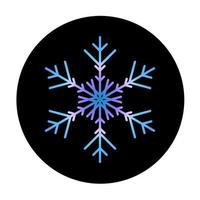 Vector blue snowflake at round background icon.  illustration for web