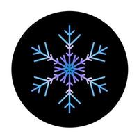 Vector blue snowflake at round background icon.  illustration for web