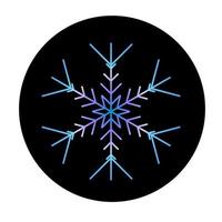 Vector blue snowflake at round background icon.  illustration for web