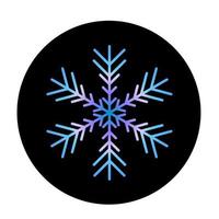 Vector blue snowflake at round background icon.  illustration for web
