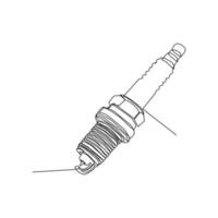 continuous line of motor spark plugs vector