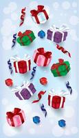 Multicolored Christmas gifts and decorations vector