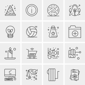 16 iconos de negocios universales vector ilustración de icono creativo para usar en proyectos relacionados con la web y dispositivos móviles