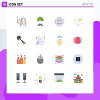 Set of 16 Vector Flat Colors on Grid for stare technology people processor cpu Editable Pack of Creative Vector Design Elements