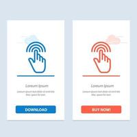 Finger Gestures Hand Interface Tap  Blue and Red Download and Buy Now web Widget Card Template vector