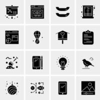 16 iconos de negocios universales vector ilustración de icono creativo para usar en proyectos relacionados con la web y dispositivos móviles