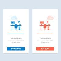 Office Space Chair Office Table Room  Blue and Red Download and Buy Now web Widget Card Template vector