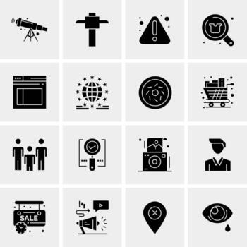 16 iconos de negocios universales vector ilustración de icono creativo para usar en proyectos relacionados con la web y dispositivos móviles