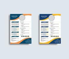 Clean and simple creative cv template design vector