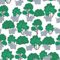 Its Rhino's world seamless pattern vector