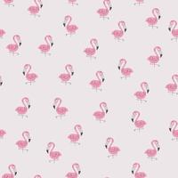 Seamless pattern with cute flamingo vector