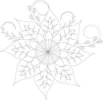 Floral and Doodle coloring pages vector