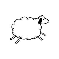 Hand drawn cute wool sheep vector