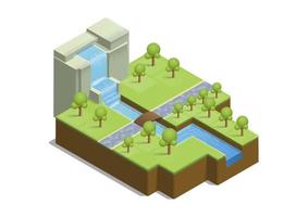 isometric beautiful island vector