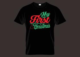 My First Christmas Typography T-shirt Design vector