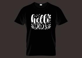 hola 2023 tipografía diseño de camiseta vector