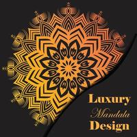 Luxury Golden royal mandala with Arabic Islamic style, black background vector