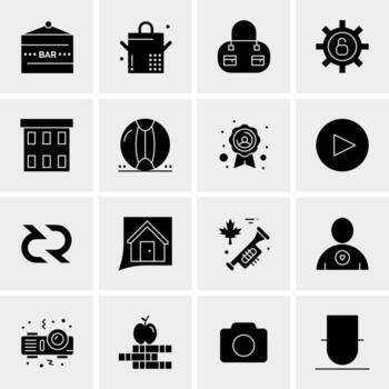 16 iconos de negocios universales vector ilustración de icono creativo para usar en proyectos relacionados con la web y dispositivos móviles