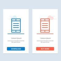 Mobile Cell Text  Blue and Red Download and Buy Now web Widget Card Template vector