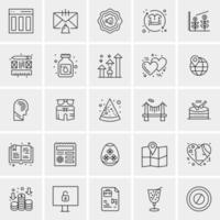 25 iconos de negocios universales vector ilustración de icono creativo para usar en proyectos relacionados con la web y dispositivos móviles