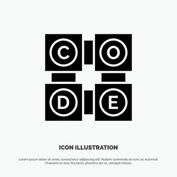 Code Learning Code Learning Education Solid Black Glyph Icon vector