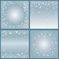 Set of Frames from Falling Snow Effect vector