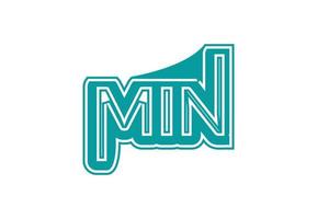 MIN letter logo and icon design template vector