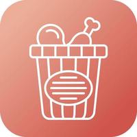 Chicken Bucket Vector Icon