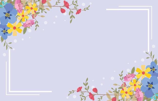 Spring Floral Border Background