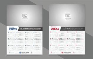 2023 wall calendar template vector