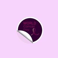 World Cancer Day. Sticker. Vector Illustration