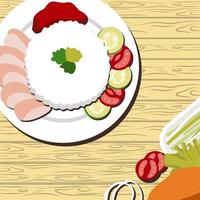 hainan chicken rice flat style illustration vector design