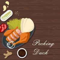 pecking duck flat style illustration vector design