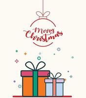 Merry Christmas Gift pack design, Vector template