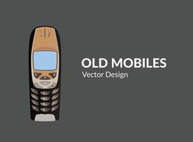 diseño de vector móvil antiguo, un teléfono celular aislado con fondo marrón