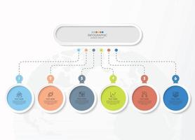 infografía con 6 pasos, procesos u opciones. vector