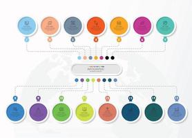 infografía con 15 pasos, procesos u opciones. vector