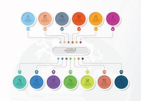 Infographic with 13 steps, process or options. vector