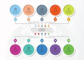 infografía con 10 pasos, procesos u opciones. vector