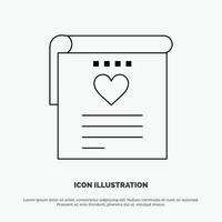 File Love Wedding Heart Line Icon Vector