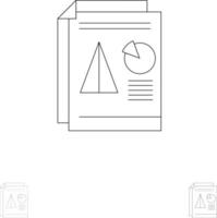 informe presentación gráfico circular negocio negrita y delgada línea negra conjunto de iconos vector