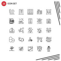 Pictogram Set of 25 Simple Lines of layers copy layers archive hospital medicine Editable Vector Design Elements