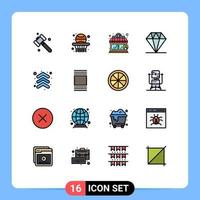 Universal Icon Symbols Group of 16 Modern Flat Color Filled Lines of cover up coffee shop arrows hands Editable Creative Vector Design Elements